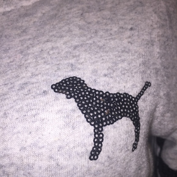 PINK Victoria’s Secret Hoodie Sequin Zip Spell Out - Picture 3 of 5